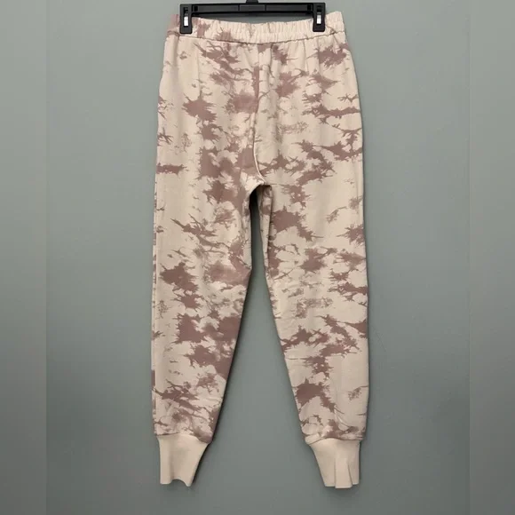 Varley Tie Dye Joggers High Rise Fleece Sweatpants Neutral Tan Size S
